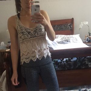 Crochet cream top